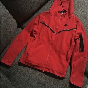Nike Red Hooded Zip Sweatshirt (Boys)